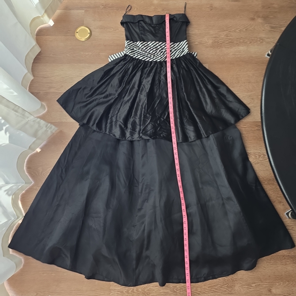 Vintage 80s Gunne Sax by Jessica McClintock Strapless Tiered Gown w Bow US 9 - Picture 11 of 16